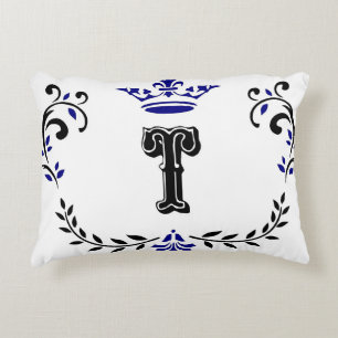 Coussins Décoratifs Monogramme de couronne 'T'