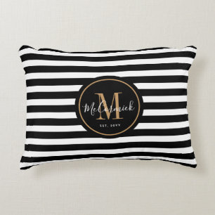 Coussins Décoratifs Monogramme de la famille des bandes d'ailerons noi