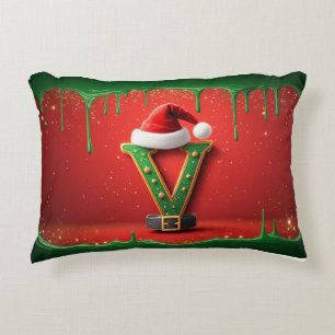 Coussins Décoratifs Monogramme de Noël Chapeau de Père Noël V Pour Cad