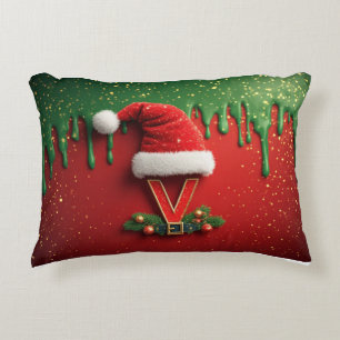 Coussins Décoratifs Monogramme de Noël V Père Noël Lettre de vacances