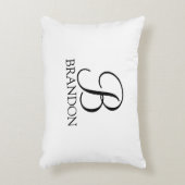 Coussins Décoratifs Monogramme et nom de script personnalisé classique (Devant(Vertical))