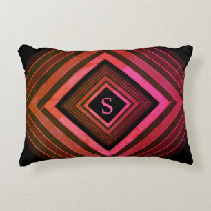 Coussins Décoratifs Monogramme géométrique rose rustique moderne