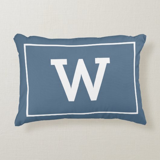 Coussins Décoratifs Monogramme initial bleu foncé simple (Devant)