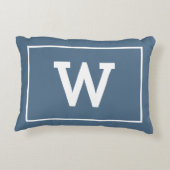 Coussins Décoratifs Monogramme initial bleu foncé simple (Dos)