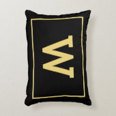 Coussins Décoratifs Monogramme initial d'or noir simple (Devant(Vertical))
