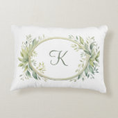 Coussins Décoratifs Monogramme Initial Eucalyptus Verdure  (Dos)