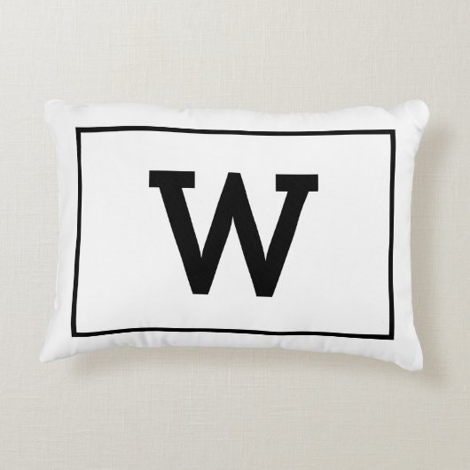 Coussins Décoratifs Monogramme initial noir simple (Dos)