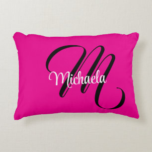 Coussins Décoratifs Monogramme minimaliste moderne initial nom rose ch