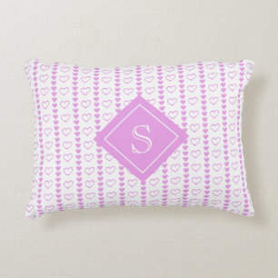Coussins Décoratifs Monogramme Motif des rayures cardiaques du pays