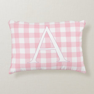 Coussins Décoratifs Monogramme personnalisé pour bébé fille en vichy r
