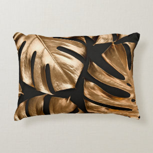 Coussins Décoratifs Monstère d'or feuille motif