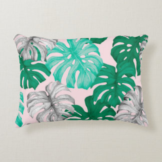 Coussins Décoratifs Monstère tropicale feuille dessinée à la main illu