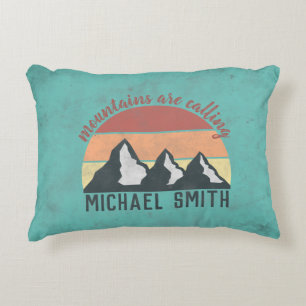 Coussins Décoratifs Montagnes pastel vintage appellent monogramme