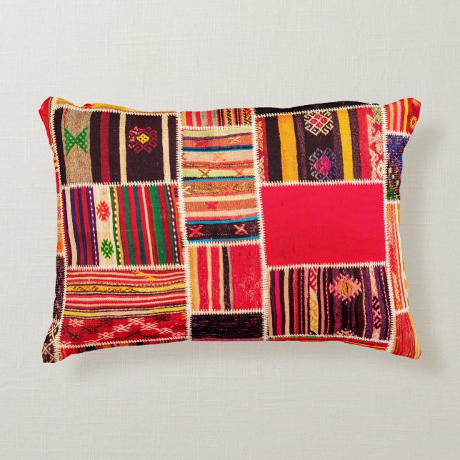 Coussins Décoratifs Moquette turque patchwork fait main. Patchwork Pat (Devant)