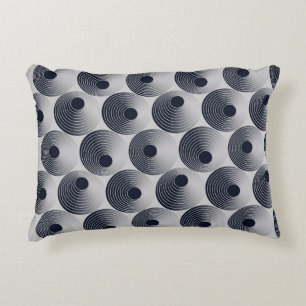 Coussins Décoratifs Mosaïque argent-noir : texture des anneaux concent