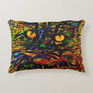 Coussins Décoratifs Mosaïque colorée Chat Art Prin