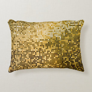Coussins Décoratifs Mosaïque d'or : Carreaux Carrés Texture.