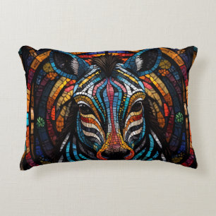 Coussins Décoratifs Mosaïque vibrante Zèbre
