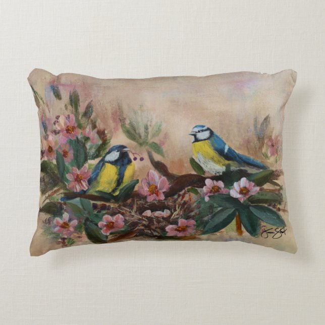 Coussins Décoratifs "Mothers Day Birds" Accent Pillow (Devant)