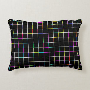 Coussins Décoratifs Motif à carreaux multicolores alignés