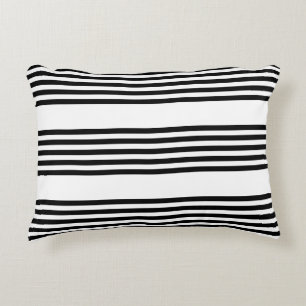 Coussins Décoratifs Motif à cinq bandes noir et blanc