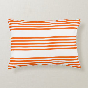 Coussins Décoratifs Motif à cinq bandes orange et blanc