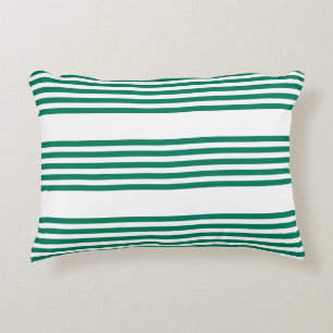 Coussins Décoratifs Motif à cinq bandes vert et blanc de la forêt
