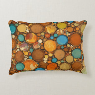 Coussins Décoratifs motif abstrait : cercles bruns
