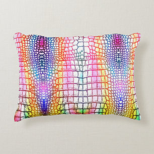Coussins Décoratifs Motif abstrait crocodile, motif coloré