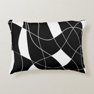 Coussins Décoratifs Motif abstrait élégant noir et blanc