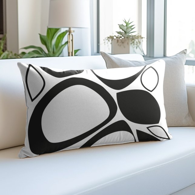 Coussins Décoratifs Motif Abstrait moderne et élégant noir blanc (Créateur téléchargé)