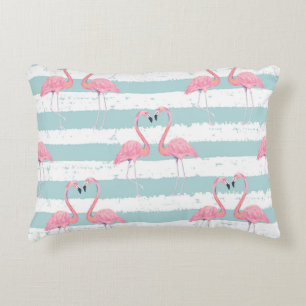 Coussins Décoratifs Motif Arrière - plan Exotique Flamant rose rayé