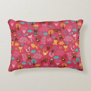 Coussins Décoratifs Motif avec les oiseaux et les chats mignons