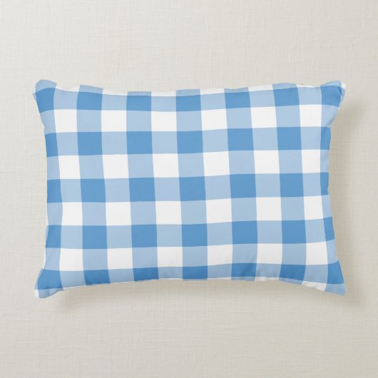 Coussins Décoratifs Motif bleu clair et blanc En vichy (Devant)