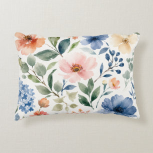 Coussins Décoratifs Motif botanique moderne de fleurs sauvages à l'aqu