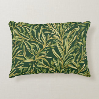 Coussins Décoratifs Motif botanique vert élégant à feuillage vintage