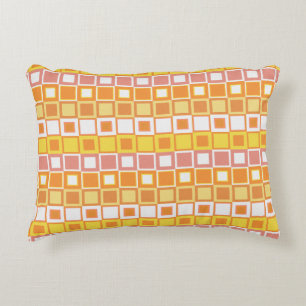 Coussins Décoratifs Motif Carré orange et jaune clair