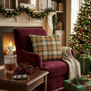 Coussins Décoratifs Motif carreauté Tartan de récolte d'automne chaud