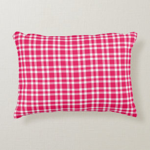 Coussins Décoratifs Motif carreaux rose blanc