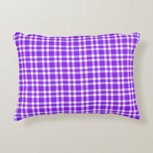 Coussins Décoratifs Motif carreaux violet blanc
