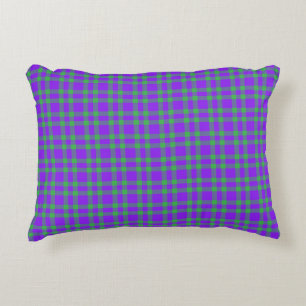 Coussins Décoratifs Motif carreaux violet vert