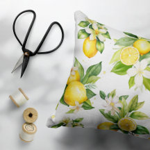 Motif citron, Fleurs de citron, Feuilles, Citrus