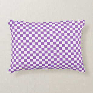 Coussins Décoratifs Motif classique violet et blanc À damiers