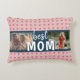 Coussins Décoratifs Motif Coeur rose mignon Best Mom 2 Photo