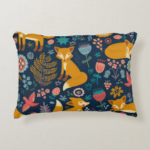 Coussins Décoratifs Motif coloré avec un renard, motif, forêt, chute