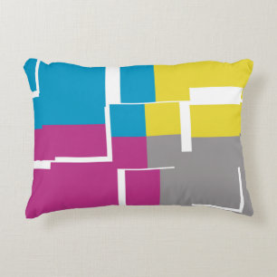 Coussins Décoratifs Motif cool violet bleu jaune gris