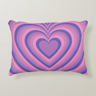Coussins Décoratifs Motif d'amour du coeur hypnotique violet