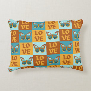Coussins Décoratifs Motif d'amour papillon Dégradé bleu et orange