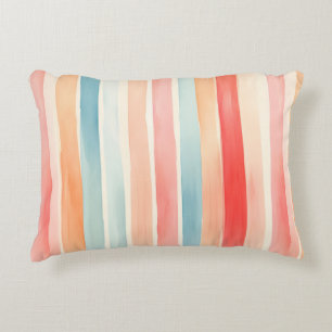 Coussins Décoratifs Motif de bande colorée à l'aquarelle vive