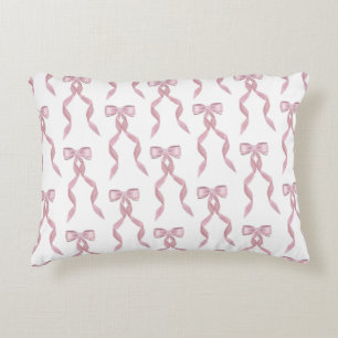 Coussins Décoratifs Motif de Bow rose Aquarelle